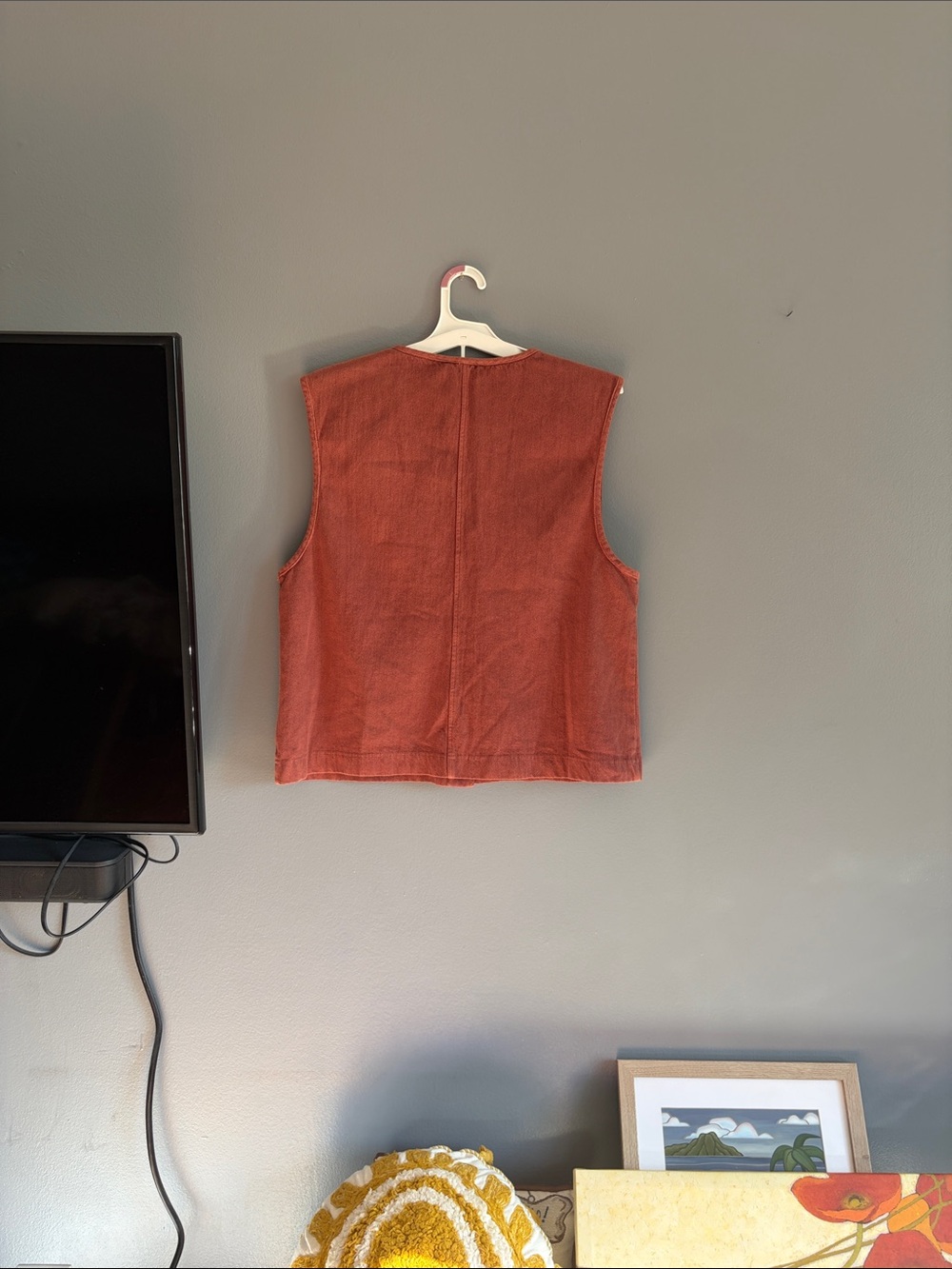 Rust Button-Front Women's Vest - Picture 4 of 5